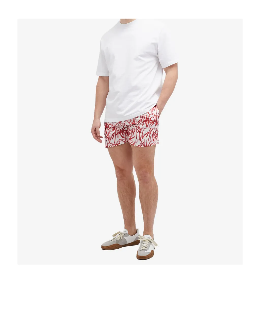 Graffiti Printed Drawstring Swim Shorts