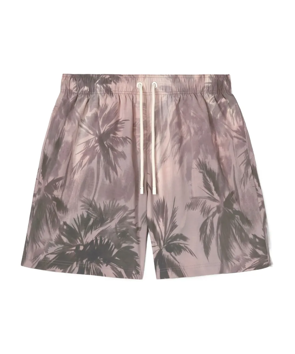 Sunset Palms Drawstring Swim Shorts
