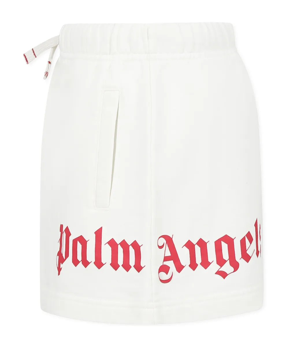 Logo Printed Drawstring Mini Skirt