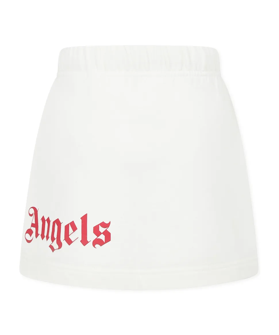 Logo Printed Drawstring Mini Skirt
