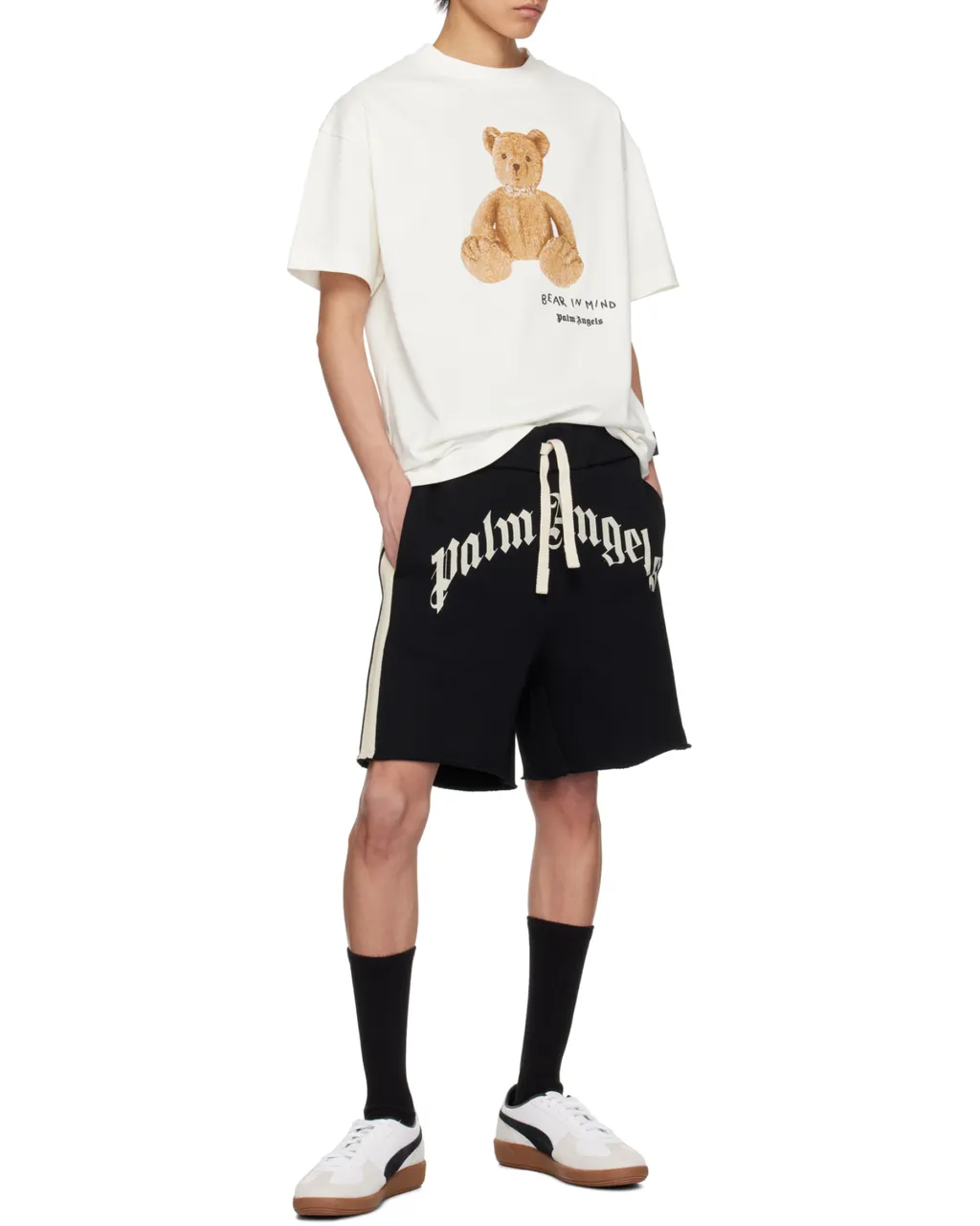 Logo Printed Drawstring Track Shorts