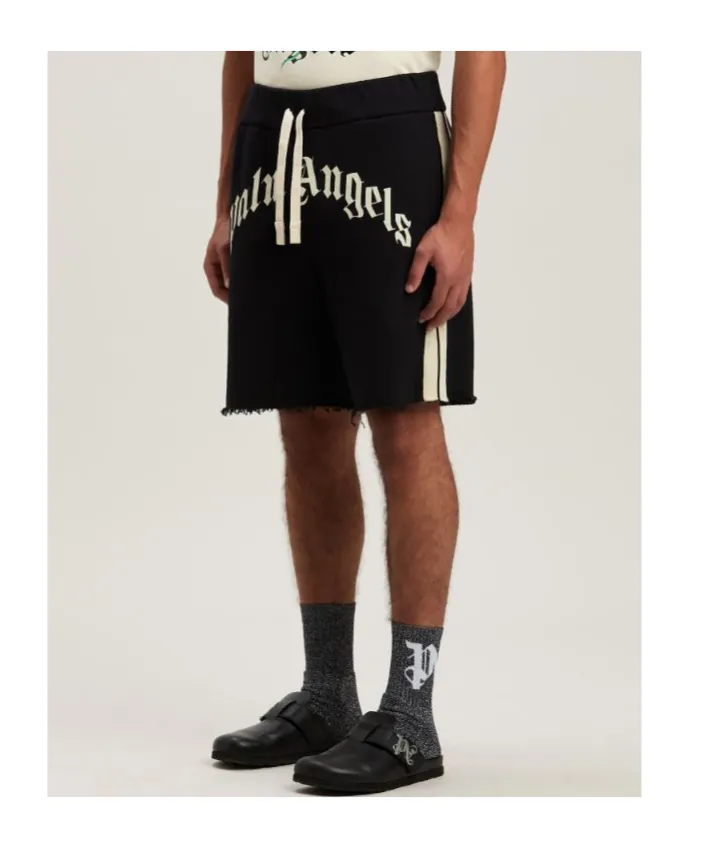 Logo Printed Drawstring Track Shorts