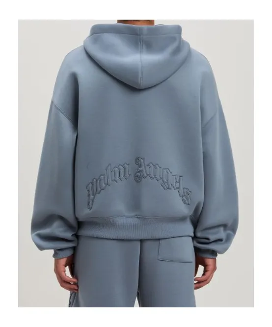 Curved Logo Zipped Hoodie