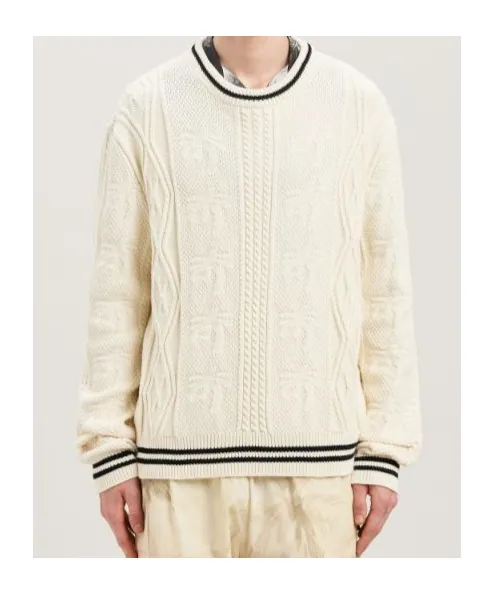 Curved-Logo Knitted Jumper