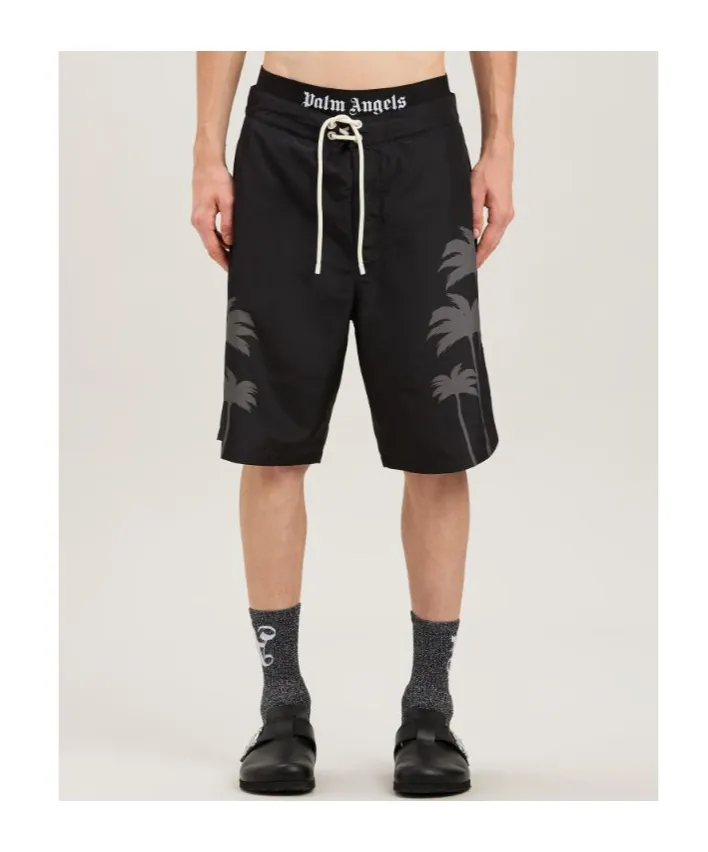 Palms Printed Drawstring Swim Shorts