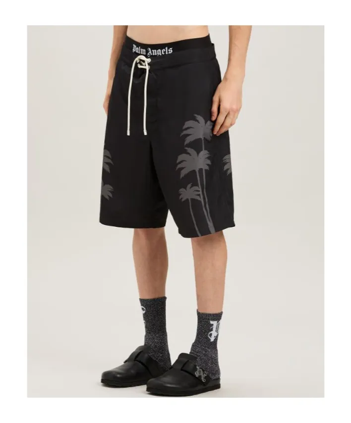 Palms Printed Drawstring Swim Shorts