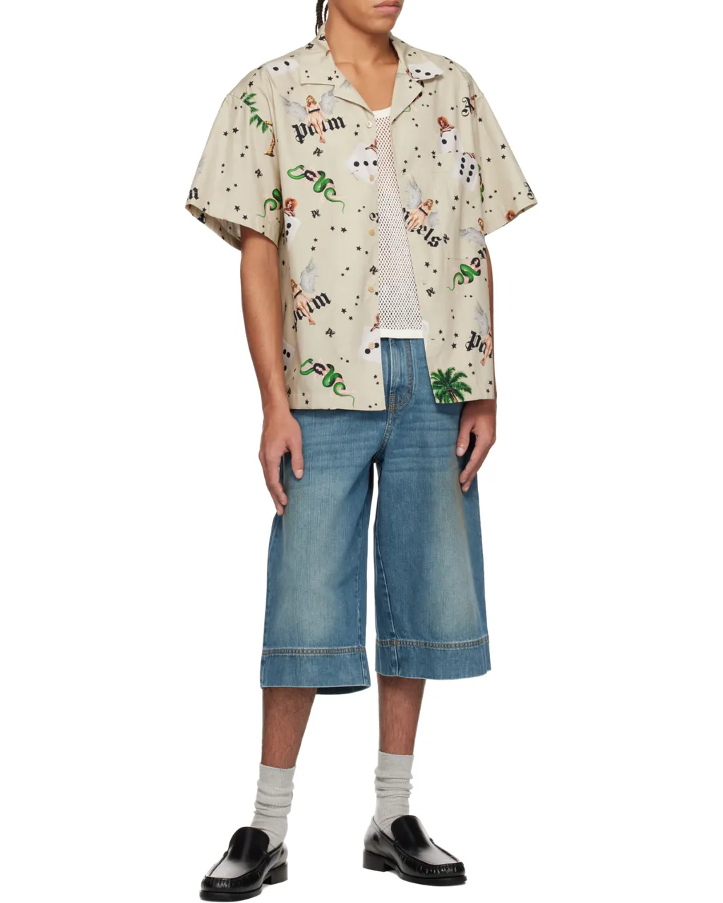 All-Over Graphic Printed Bowling Shirt