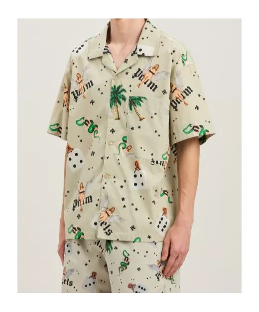 All-Over Graphic Printed Bowling Shirt