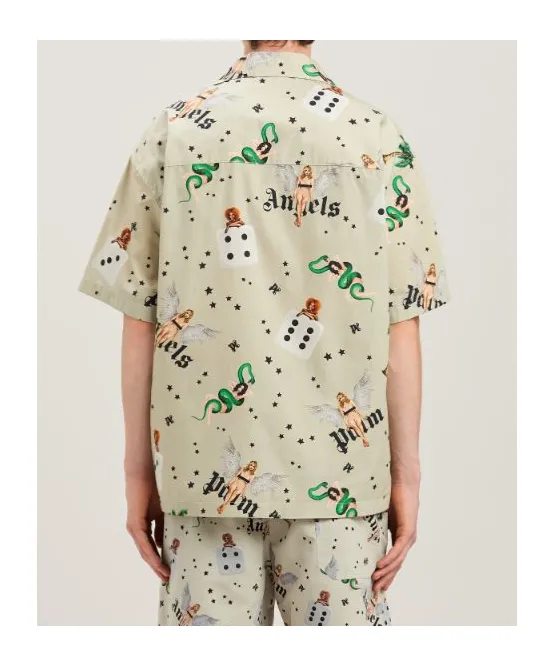 All-Over Graphic Printed Bowling Shirt