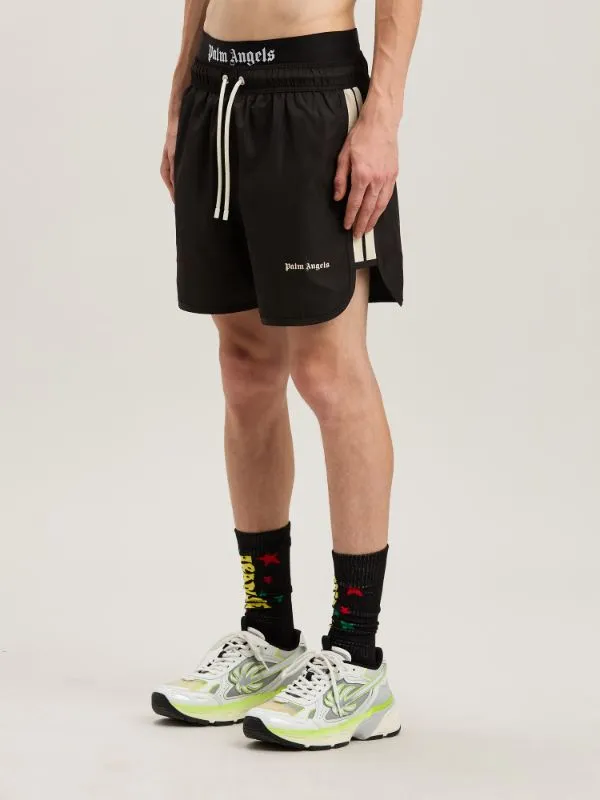 Logo Printed Drawstring Swim Shorts
