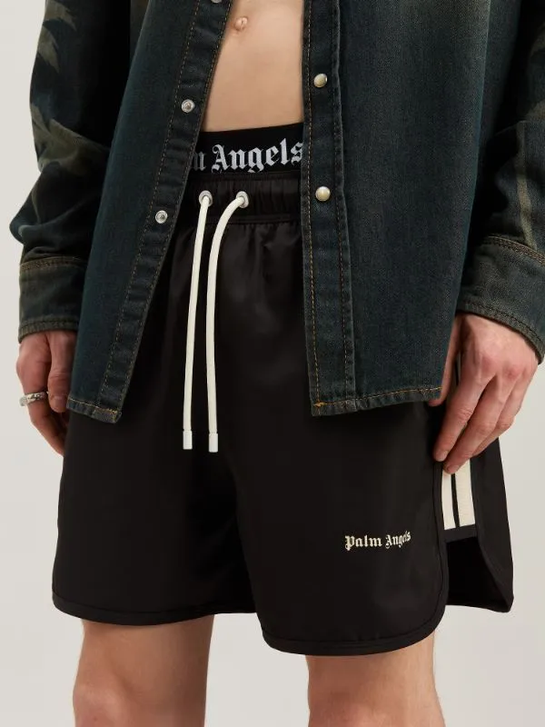 Logo Printed Drawstring Swim Shorts