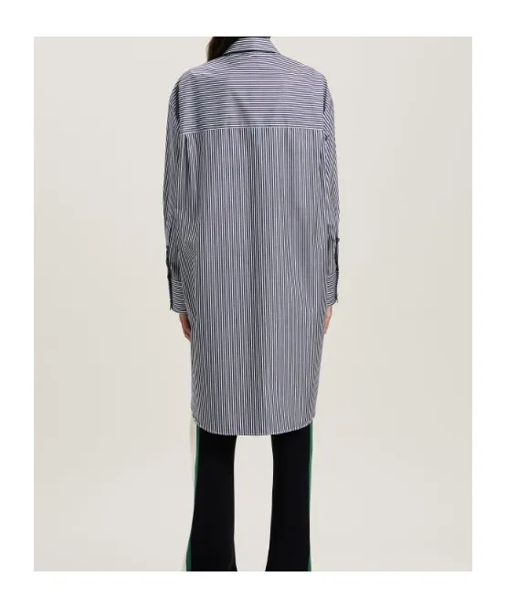 Logo Printed Striped Midi Dress