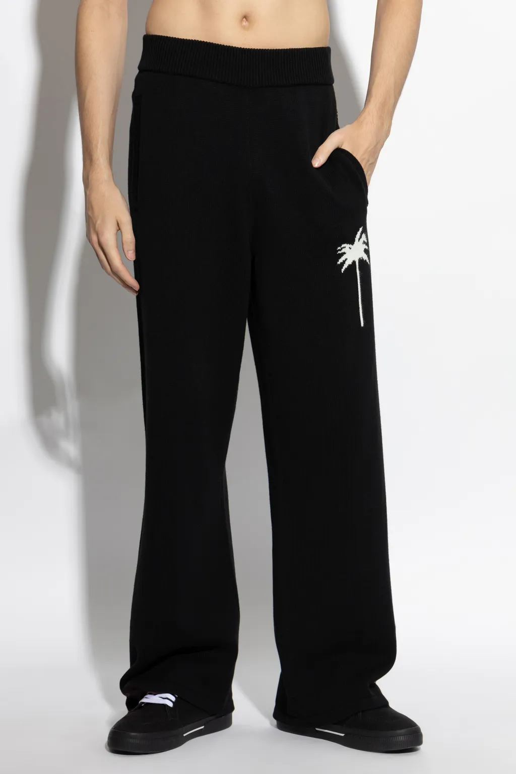 Palm Intarsia Elasticated Waist Pants