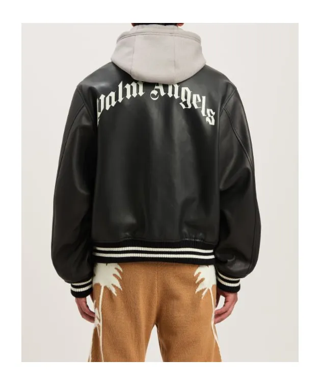 Curved Logo Zipped Bomber Jacket