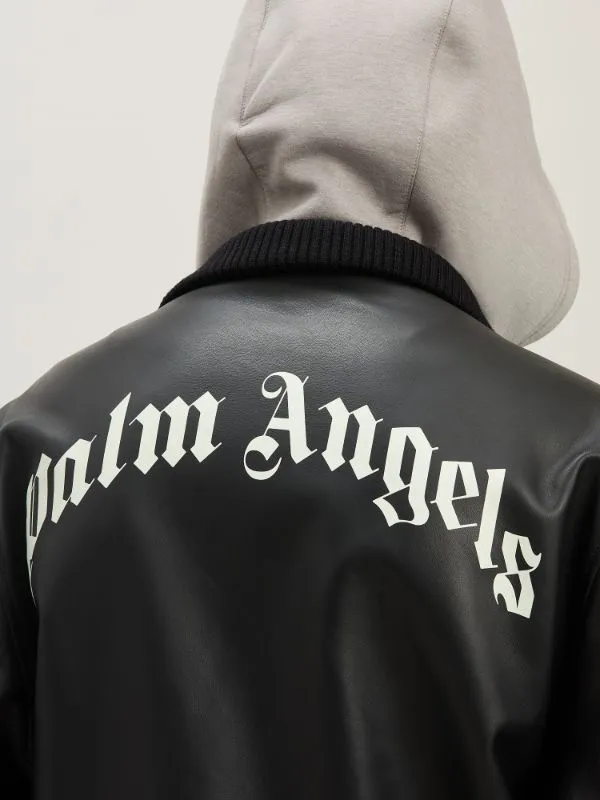 Curved Logo Zipped Bomber Jacket