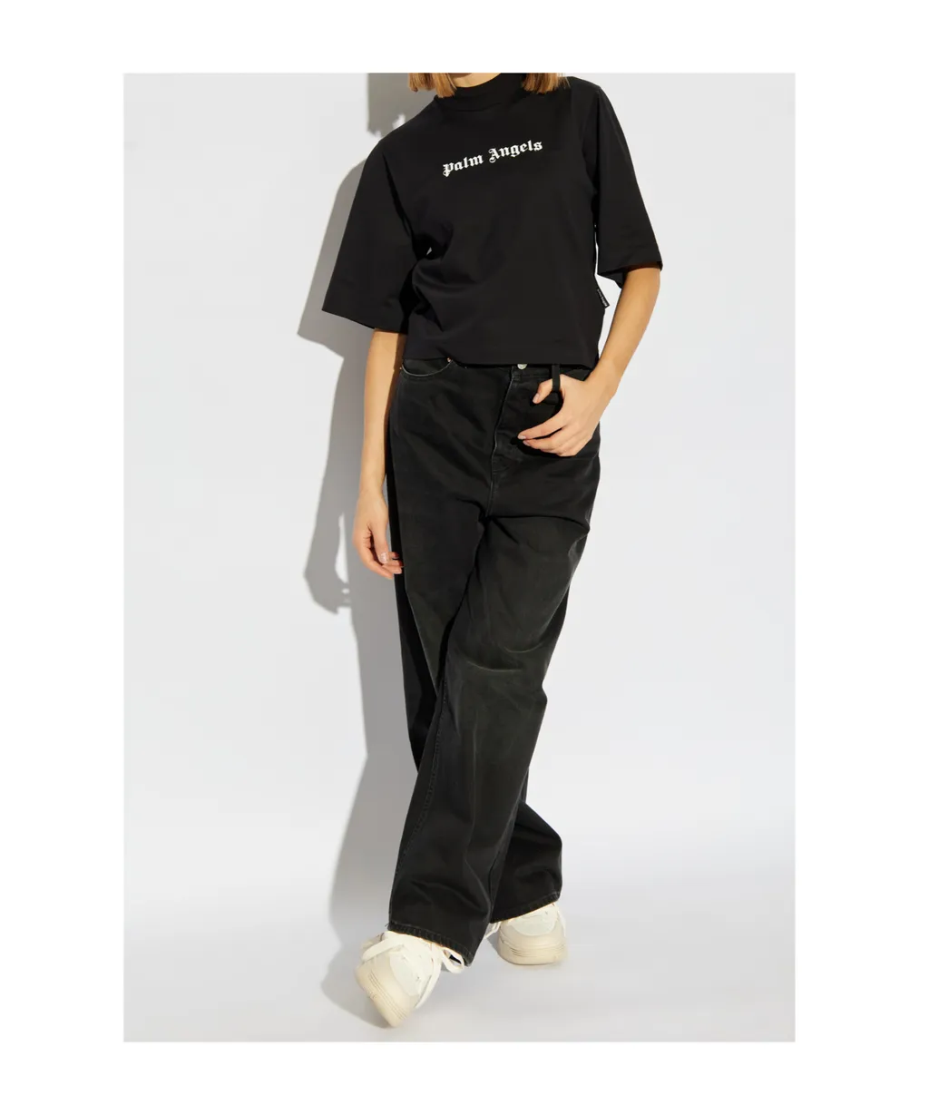 Logo Printed Mockneck T-Shirt
