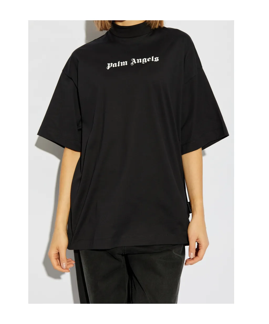 Logo Printed Mockneck T-Shirt