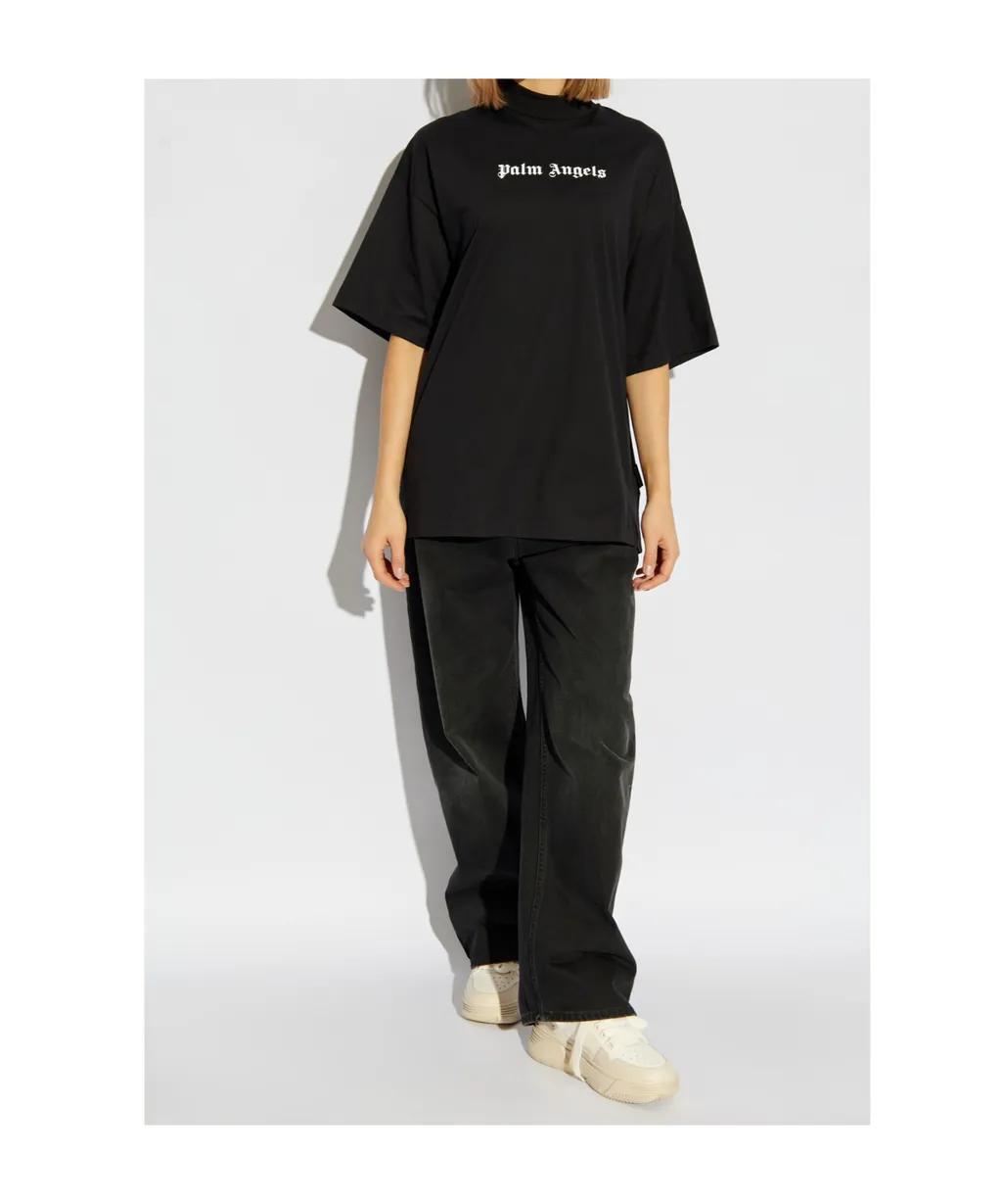 Logo Printed Mockneck T-Shirt