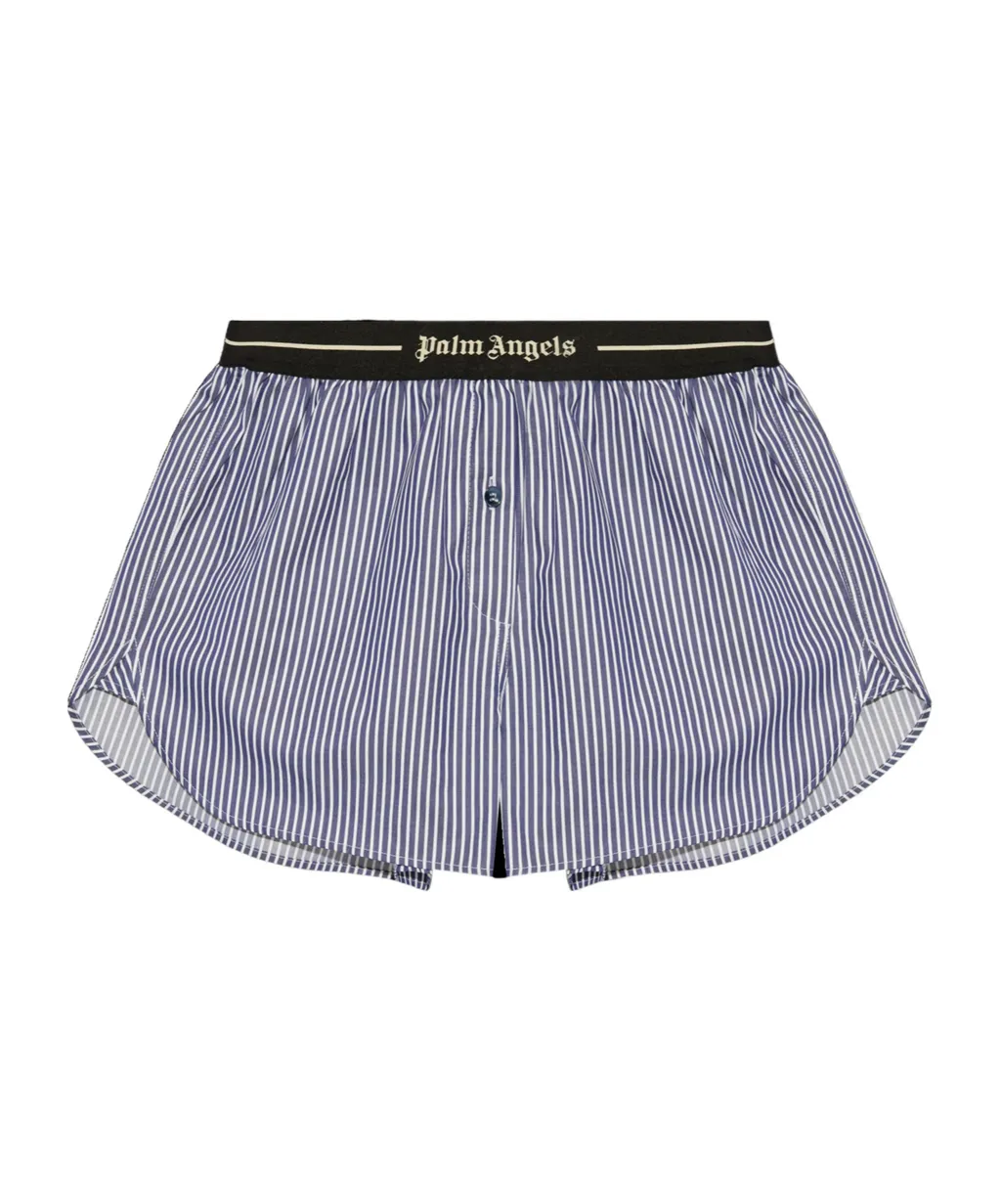 Logo Waistband Striped Shorts