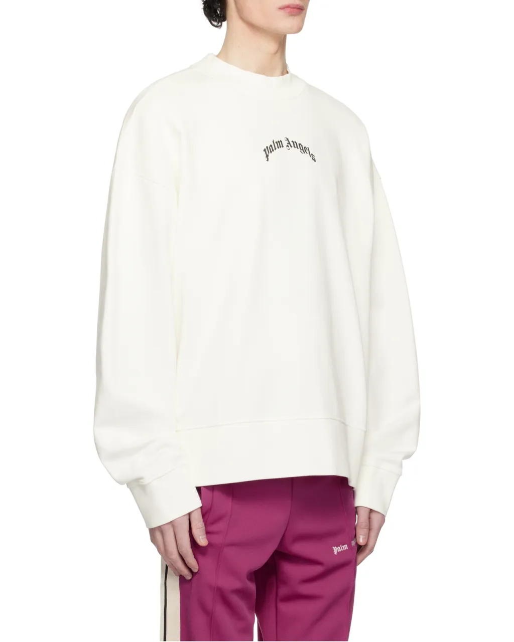 Curved-Logo Crewneck Sweatshirt