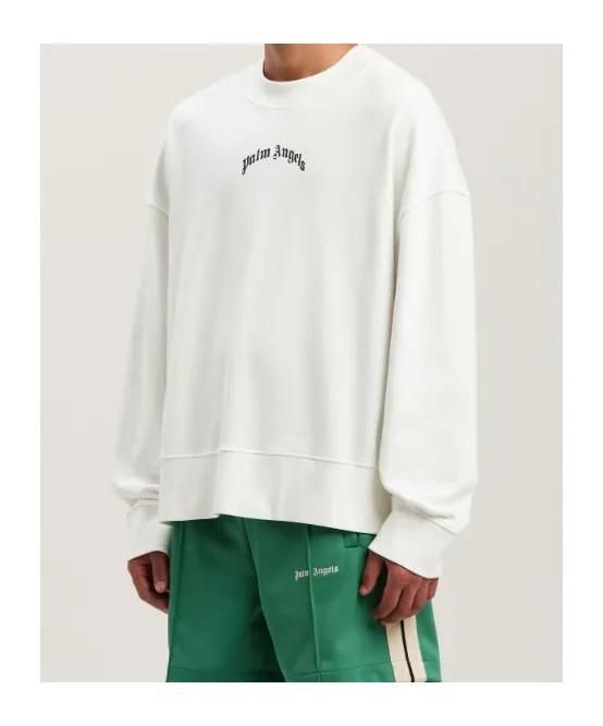 Curved-Logo Crewneck Sweatshirt