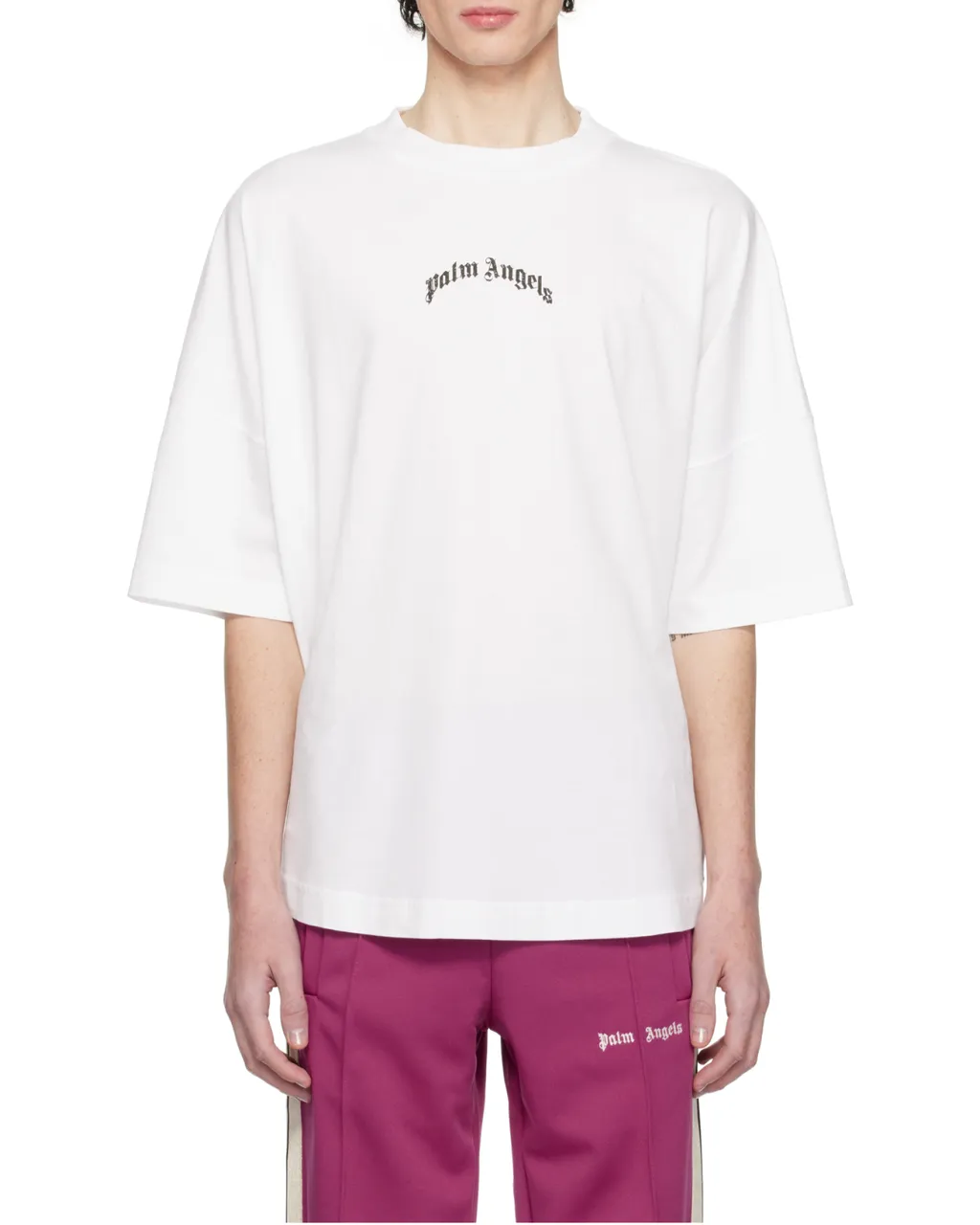 Curved-Logo Crewneck T-Shirt