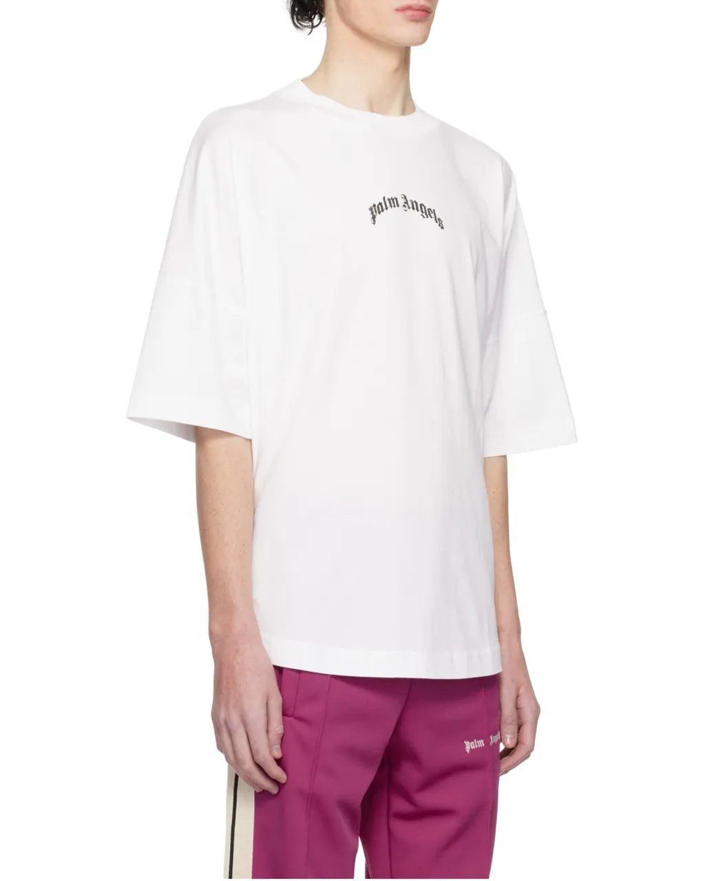 Curved-Logo Crewneck T-Shirt