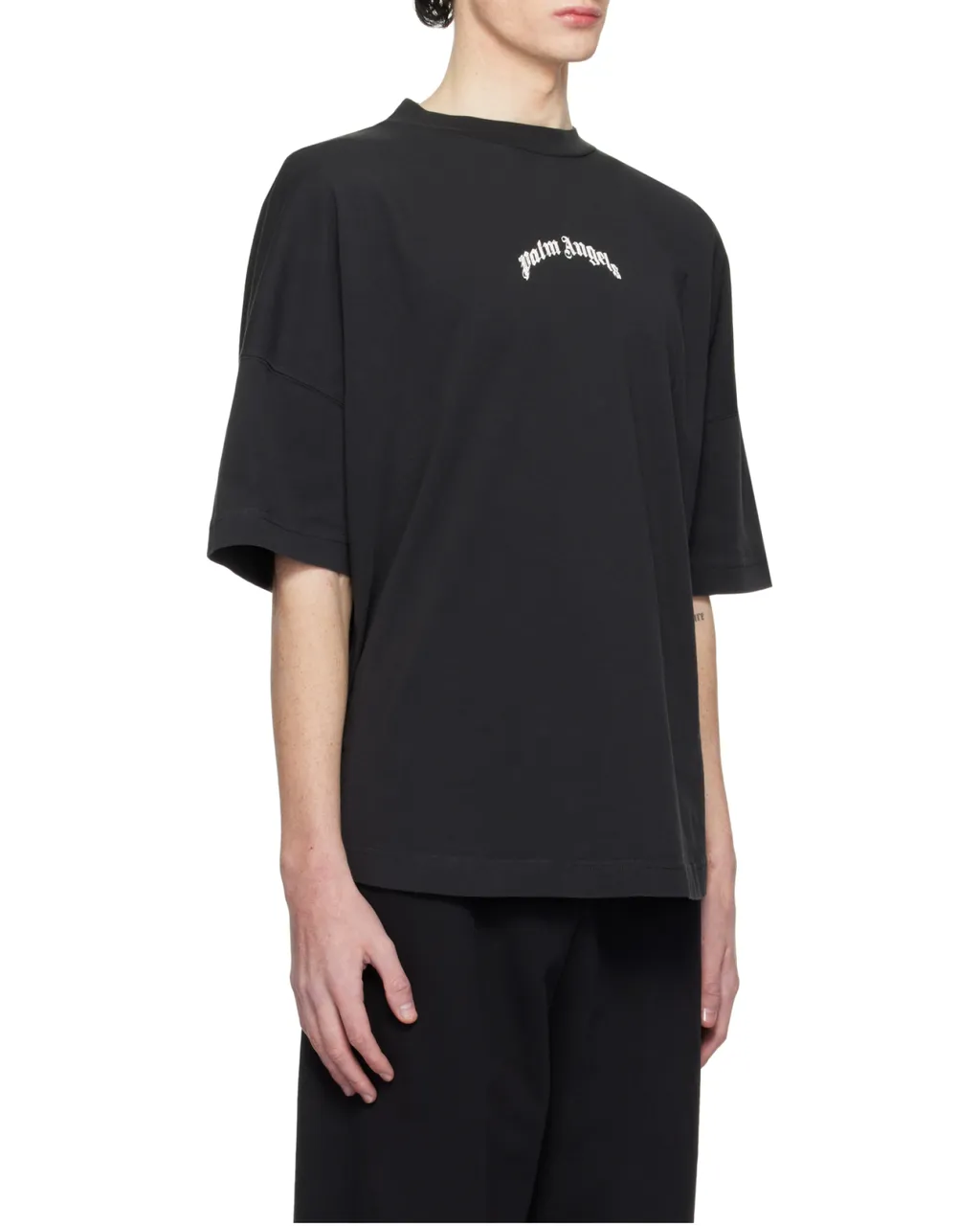 Curved-Logo Crewneck T-Shirt
