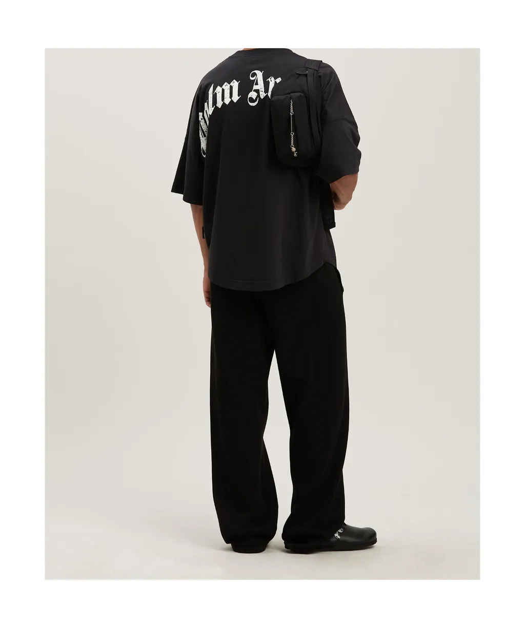 Curved-Logo Crewneck T-Shirt