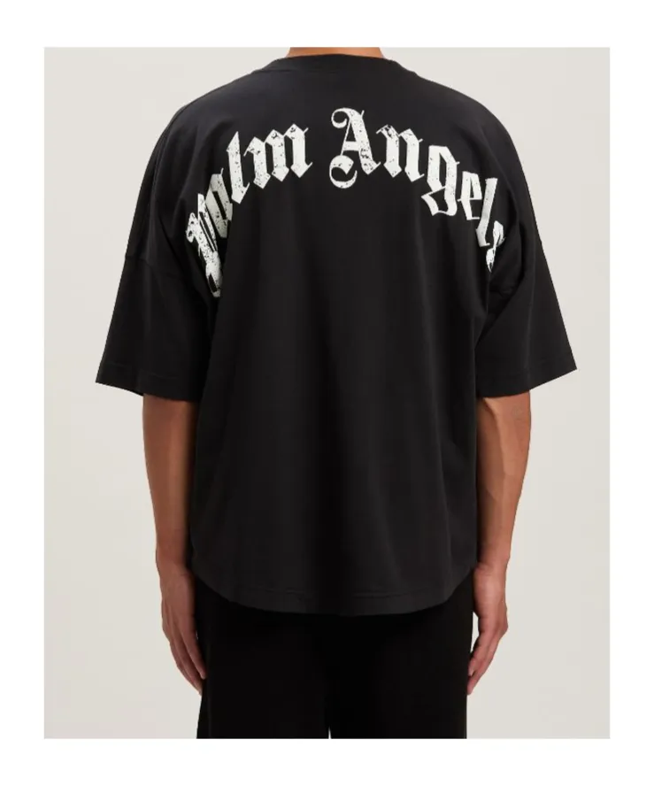 Curved-Logo Crewneck T-Shirt