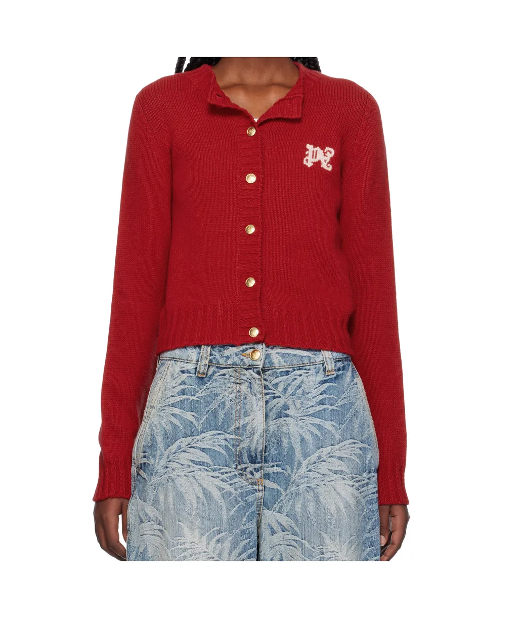 Long-Sleeved Letter Cardigan