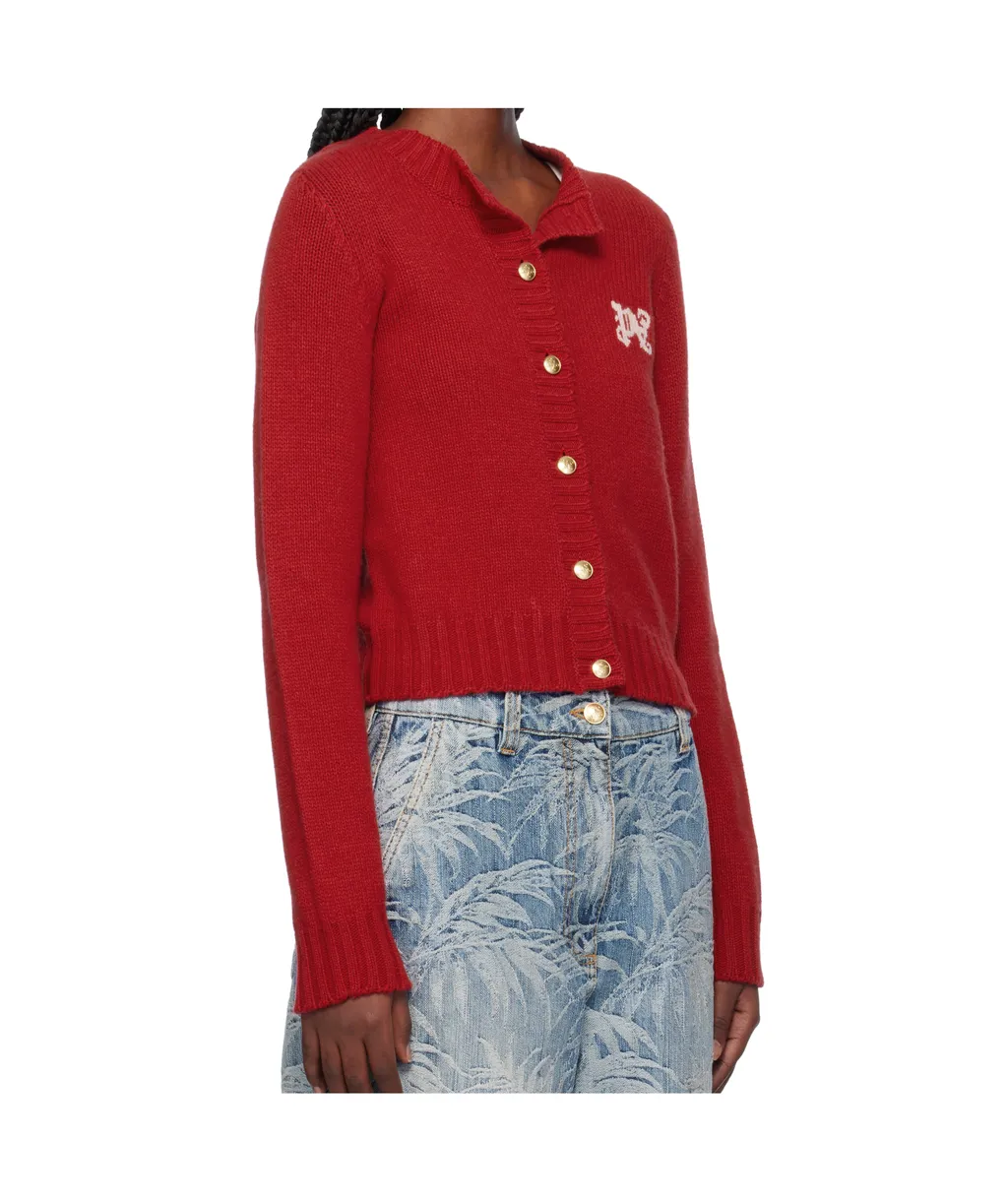 Long-Sleeved Letter Cardigan