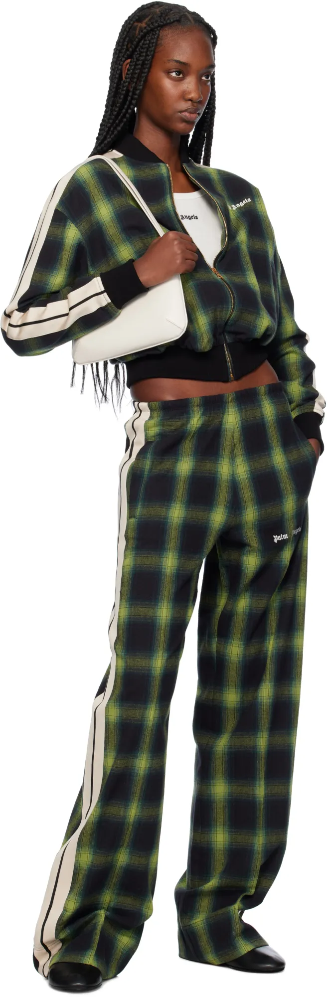 Logo Embroidered Checked Pilot Jacket