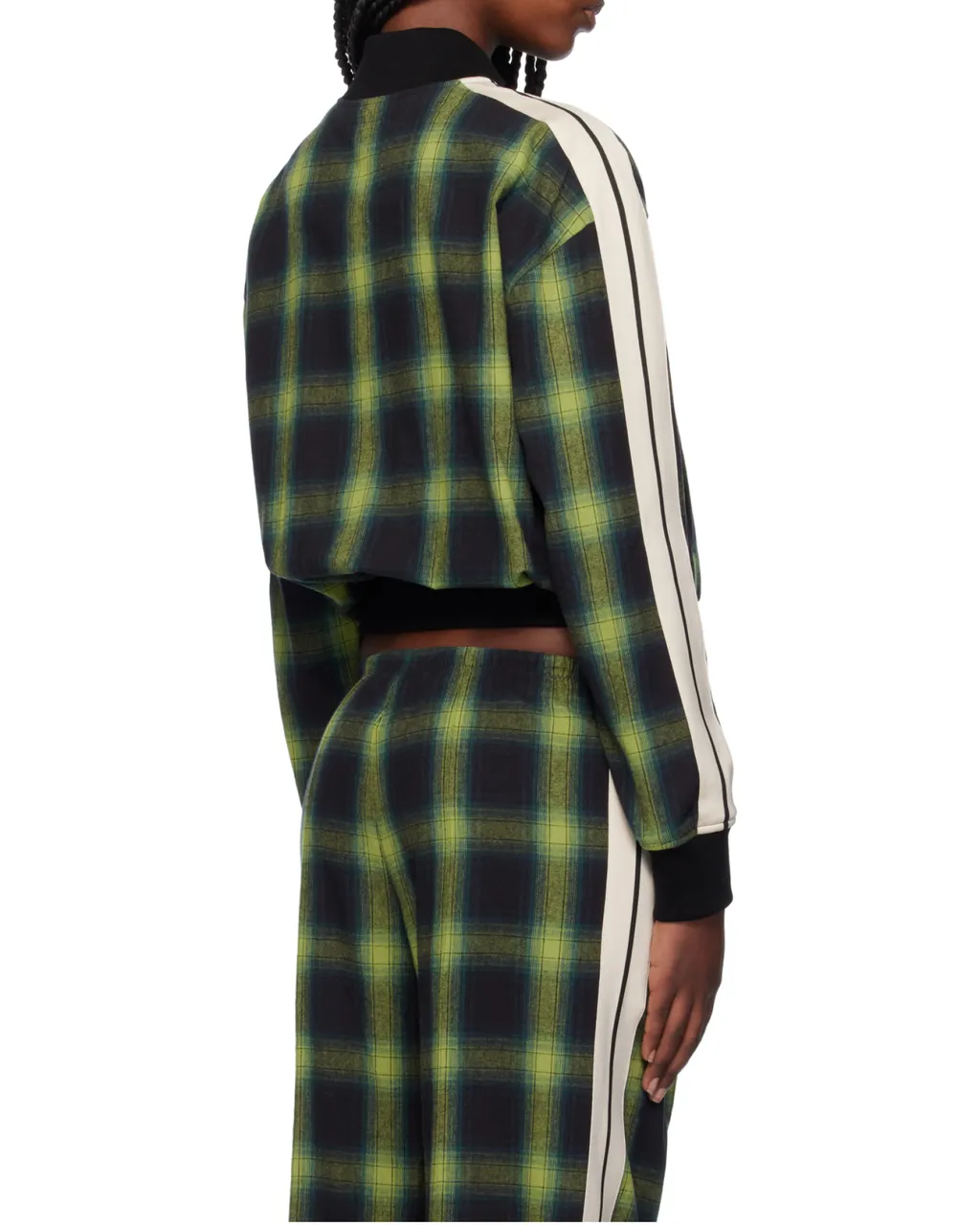 Logo Embroidered Checked Pilot Jacket
