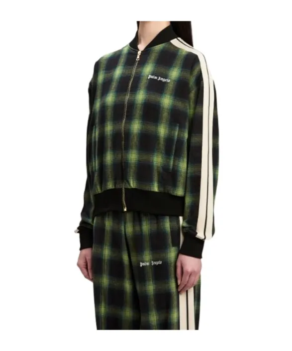 Logo Embroidered Checked Pilot Jacket