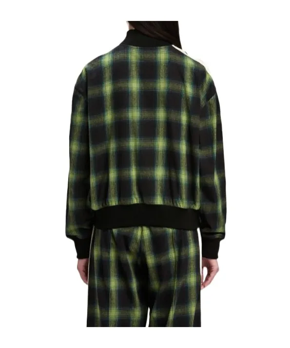 Logo Embroidered Checked Pilot Jacket