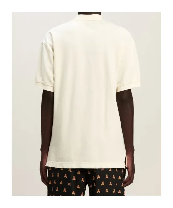 Bear Embroidered Short-Sleeved Polo Shirt