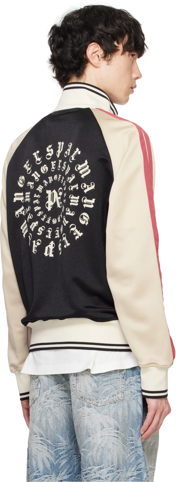Monogram Embroidered High Neck Track Jacket