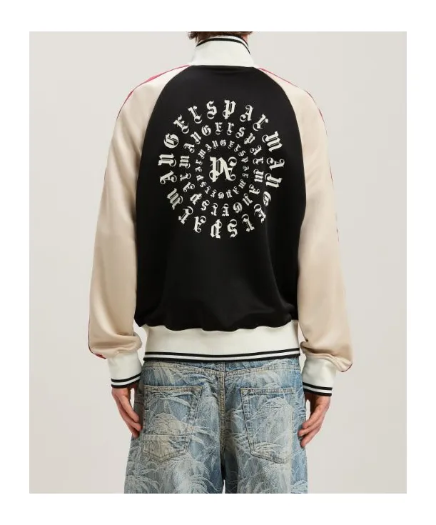Monogram Embroidered High Neck Track Jacket