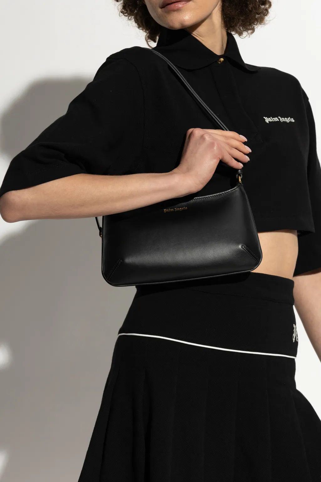 Georgina Logo Printed Zipped Shoulder Bag