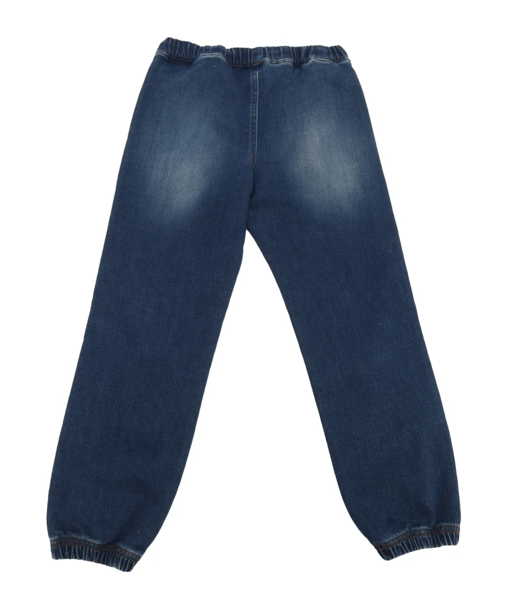 Logo Printed Drawstring Jeans