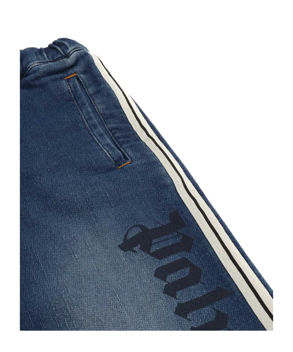 Logo Printed Drawstring Jeans
