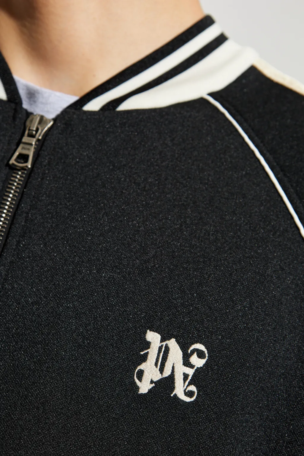 Pa Monogram Embroidered Zip-Up Sweatshirt