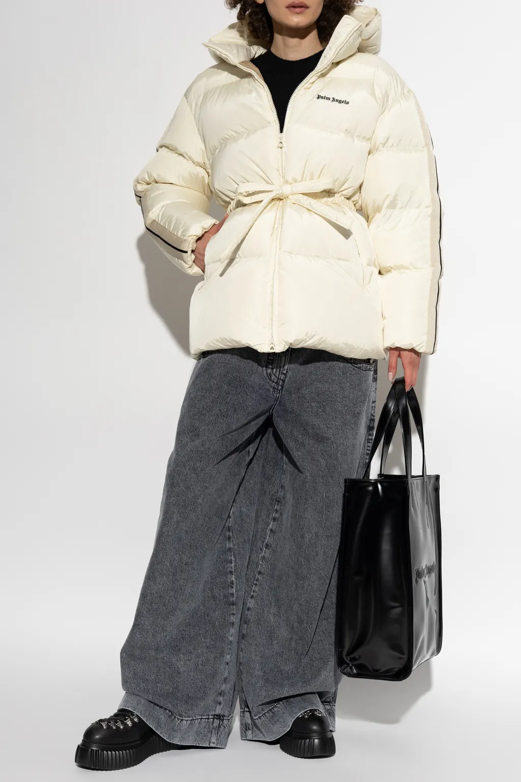 Logo Embroidered Down Jacket