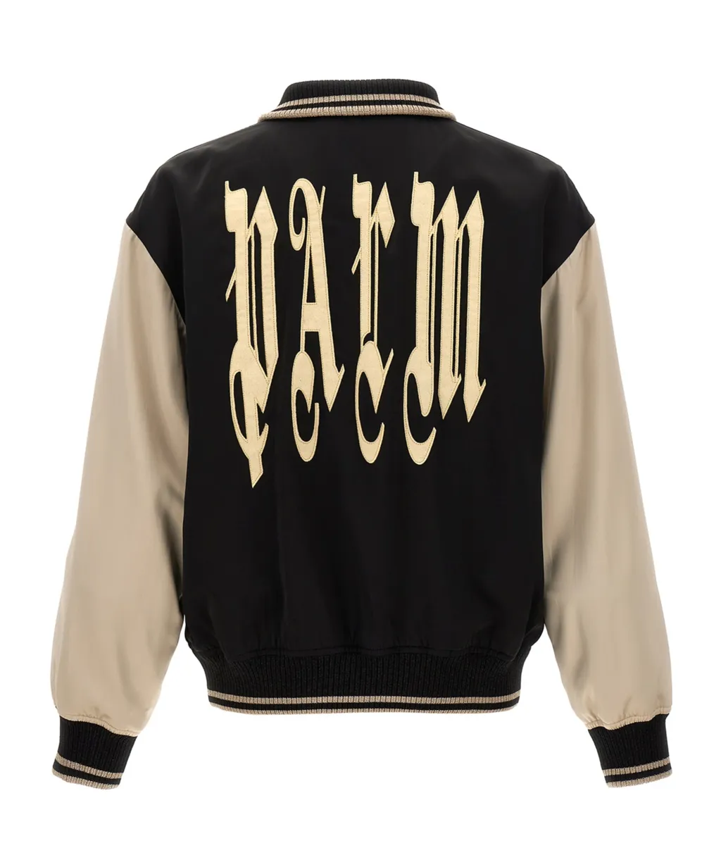 Buttoned Long-Sleeved Bomber Jacket