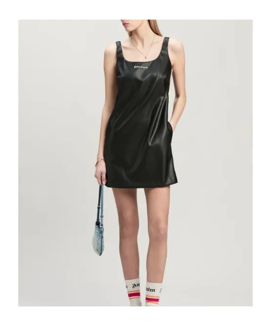 Logo Embroidered Sleeveless Mini Dress