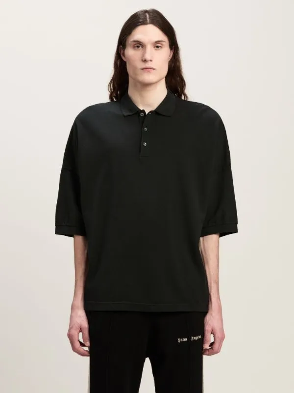 Logo Printed Drop Shoulder Polo Shirt