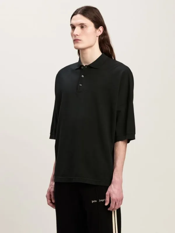 Logo Printed Drop Shoulder Polo Shirt