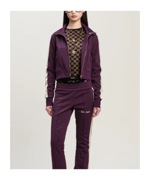 Logo Embroidered Zip-Up Cropped Jacket