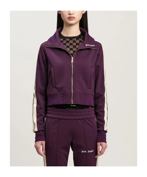 Logo Embroidered Zip-Up Cropped Jacket